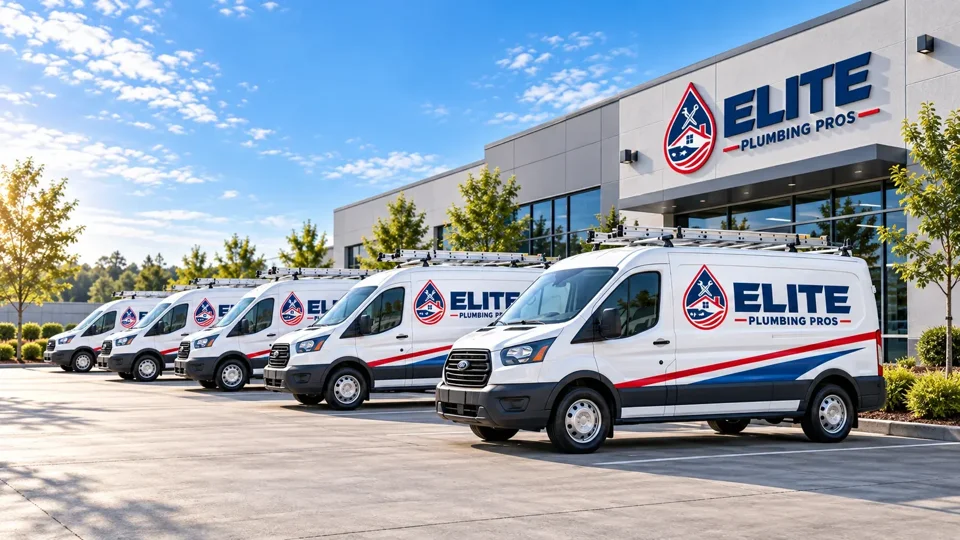 Elite Plumbing Pros branded service vans